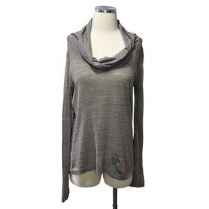 Standard James Perse Top Womens Sz 1 Gray Cowl Neck Long Sleeve Top